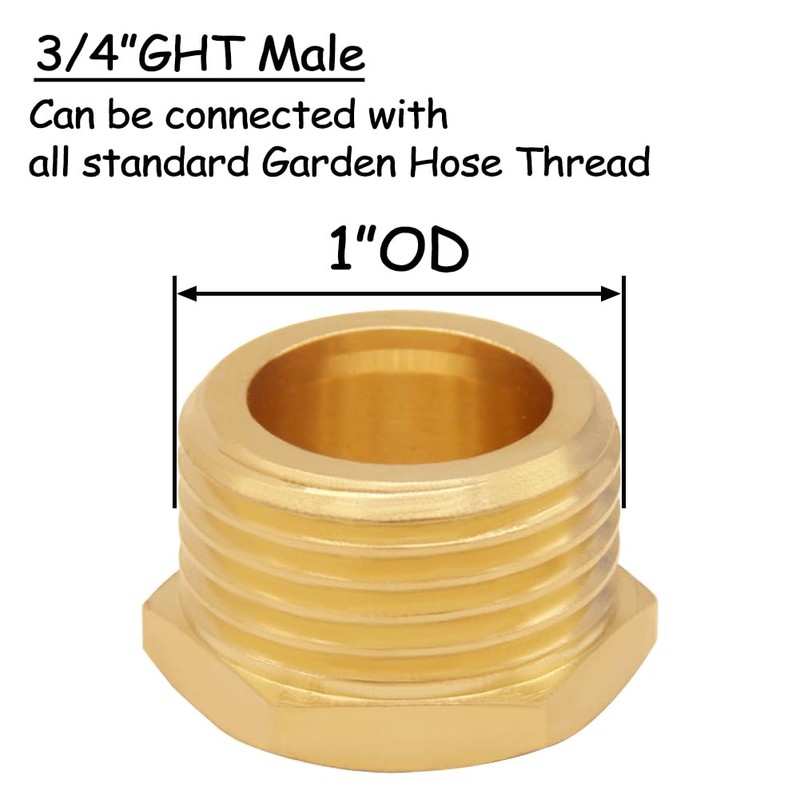 Uenede 2PCS Brass Garden Hose End Plug Cap 3/4" GHT