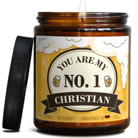 Personalisierte Bier Duftkerze als Partner Geschenk | Handgemacht in DE aus Sojawachs | In Geschenkbox | Valentinstag Geburtstag | Ehe Mann Freund Frau Freund Jahrestag Männer |Bier Duft