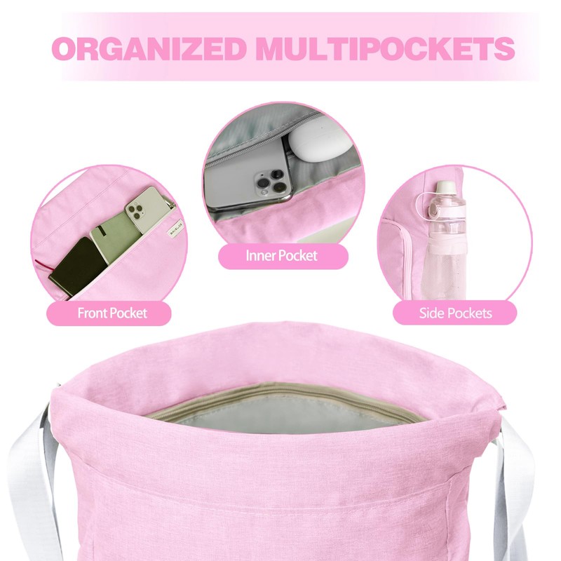 BAVELOE Drawstring Backpack with Wet Pocket & Shoe Compartment, Water-Resistant
