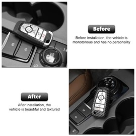 RT-TCZ Carbon Fiber Key Fob Case Cover Key Holder Protection Shell Accessories for Ford F150 & Explorer 2018-2023,for Ford Bronco & Bronco Sport 2021-2023