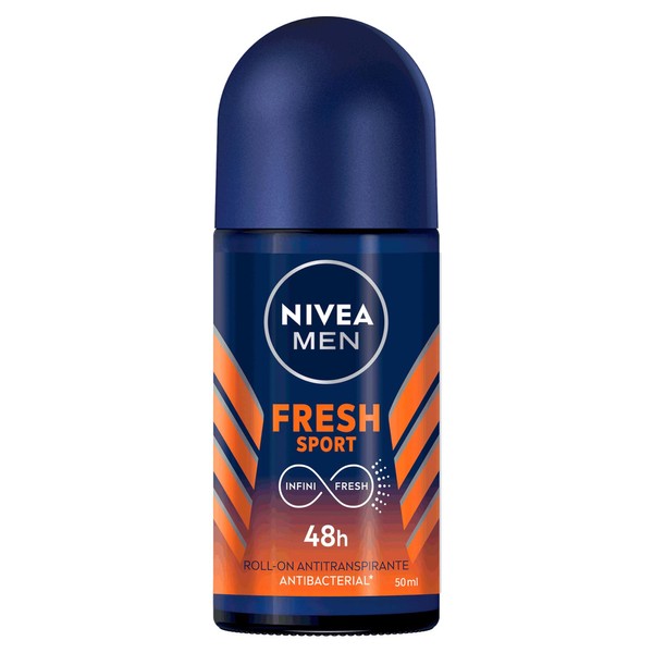 NIVEA , Mens, Antitranspirante Fresh Sport Roll On Naranja (Orange), 50 Ml Paquete De 1