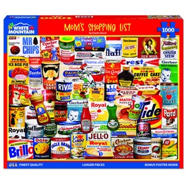White Mountain Puzzles - Mom's Shopping List - 1000 Piece Jigsaw Puzzle for Adults