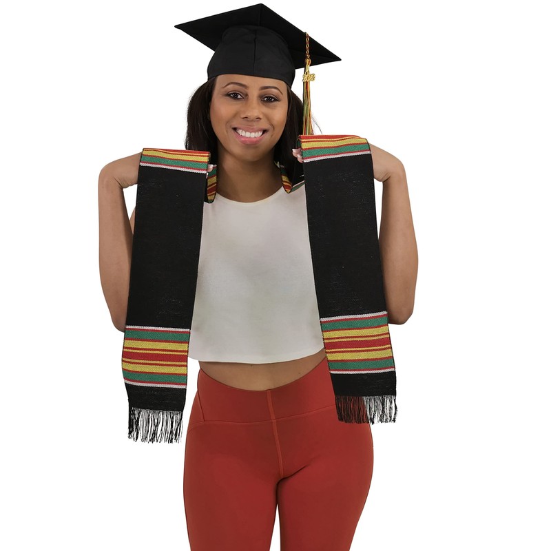 CLERKMANS Ready to Customize Graduation Kente Stole, Handwoven Kente Sash