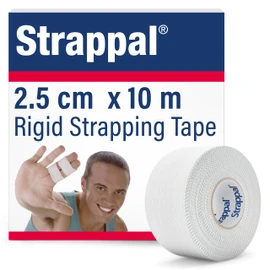Strappal Strappal Rigid Medical Tape for Sports Injuries Treatment and Prevention - Strong Skin Adhesion - Latex Free - 2.5cm x 10m, White, 1 Roll