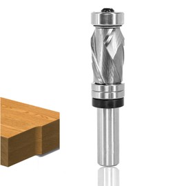Akylin Solid Carbide Spiral Flush Trim Router Bits 1/2“ Shank,1-3/16" Cut Length Compression Flush Trim Bit,Up&Down Cut for Wood Flush Trimming,Top&Bottom Bearing 2+2 Flutes