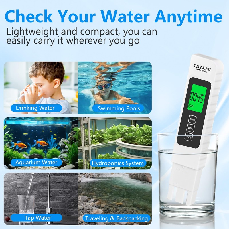 4 in 1 TDS Meter Digital Water Tester - Accurate