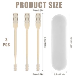 PEUTIER 3pcs 2 in 1 Nose Hair Trimmer, 360° Rotating Nasal Hair Cutter Clipper Double Sided Nose Hair Cleaner Portable Manual Nostril Hair Removal Tool with Ear Picker for Men Women (Cream)