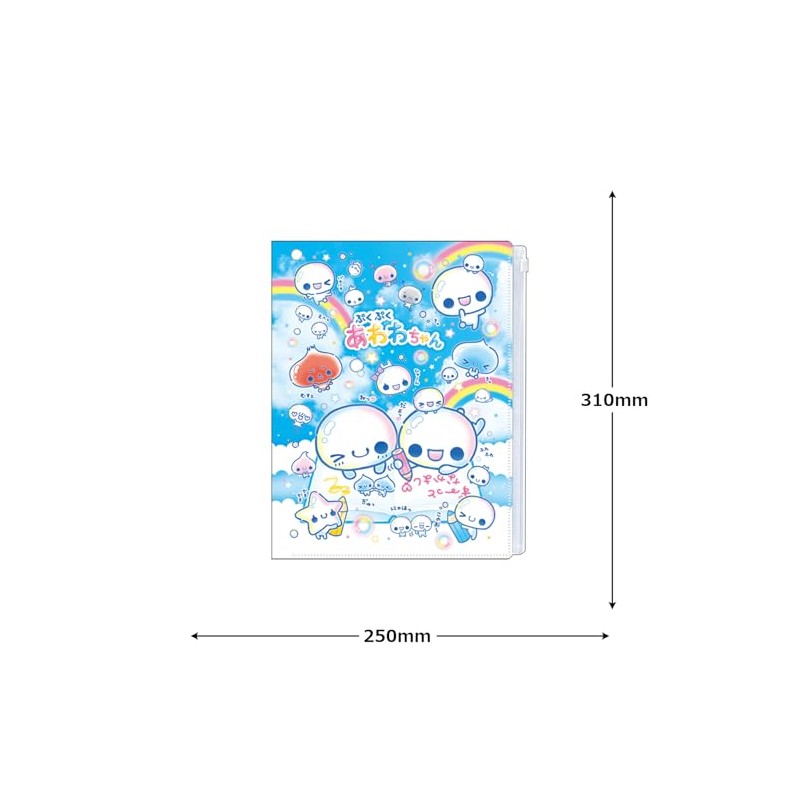 Camio Japan 230597 Clear File with Zipper, 6 Pieces, Heisei