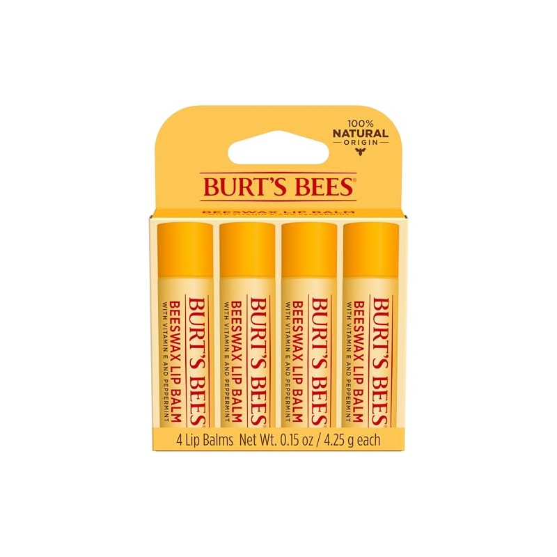 Burt'S Bees 100% Natural Moisturizing Lip Balm, Original Beeswax with