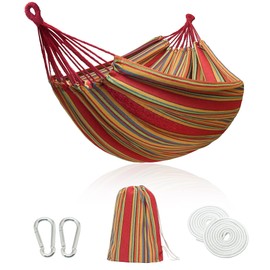 NORIDA Indoor Hammock Garden Cotton Hammocks with Tree Straps for Hanging Durable Up to 450lbs,Portable with Travel Bag, Comfortable Fabric Perfect for Outdoor Porch Patio Backyard (Flame Red)