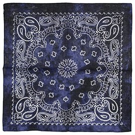 Topkids Accessories Paisley Bandanas for Women and Men, Hair Bandana, Neck Scarf Men, Neck Warmer Men, Head Band, Bandana Scarf, Face cover, Bandana Headband (Navy Blue Acid Wash)