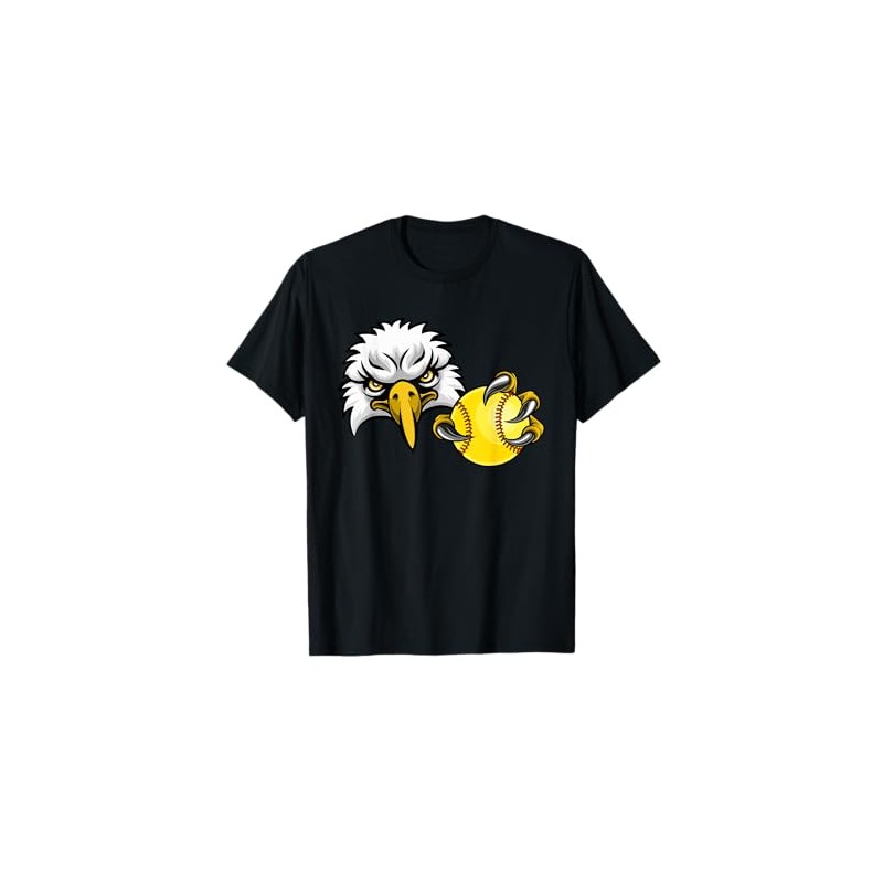Eagle Softball Animal Cartoon Character T-Shirt