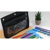 1 Pack Pencil Pouch for 3 Ring Binder, Expandable Binder