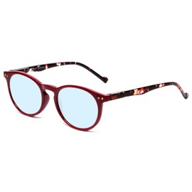 Calabria MDR8003 Blue Light Progressive Reading Glasses +2.50 Maroon Red Multifocal Glasses Progressive Readers Multi Focus