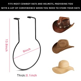 povtii 2 PCS Car Cowboy Hat Holder, Hard Metal Automotive Hat Holder for Keeping Hat Shape, Seat Back Organizers for Vehicle Truck SUV, Car Accessories