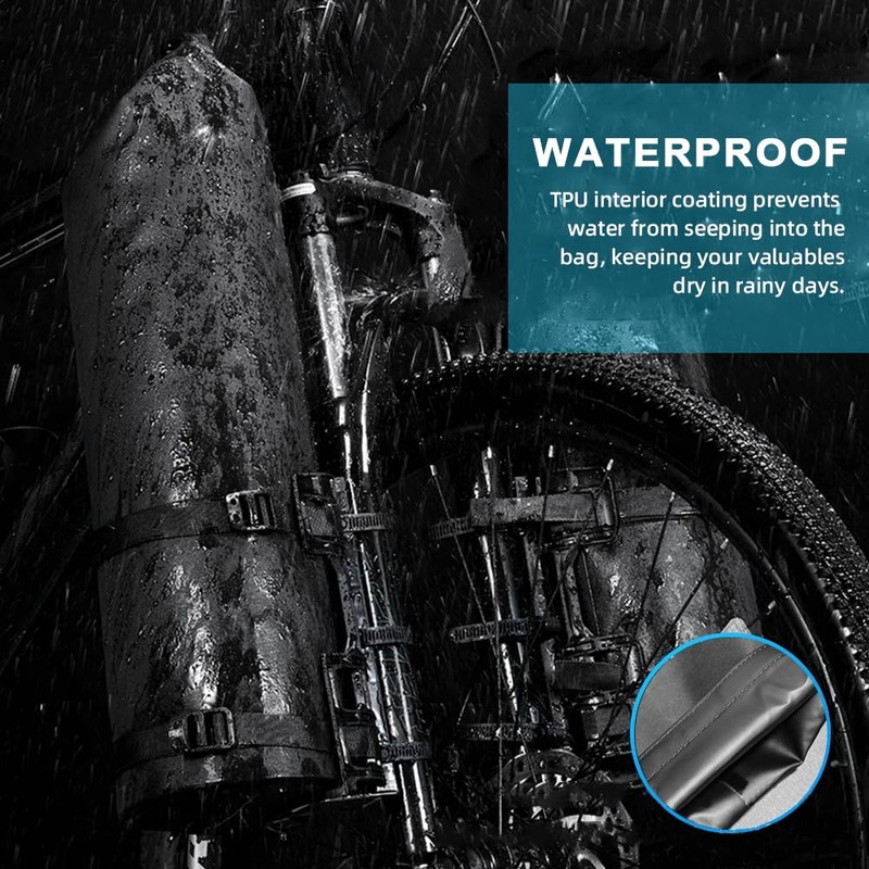 Lixada 3L/7L Bicycle Fork Bag, Waterproof Rolltop Dry Bag, Bicycle