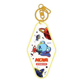 Solomon Shoji BT21 Acrylic Hotel Key Chain Winter Space Gift Cute Key Ring Accessory Character Glitter Dangle New Year Gift (KOYA)
