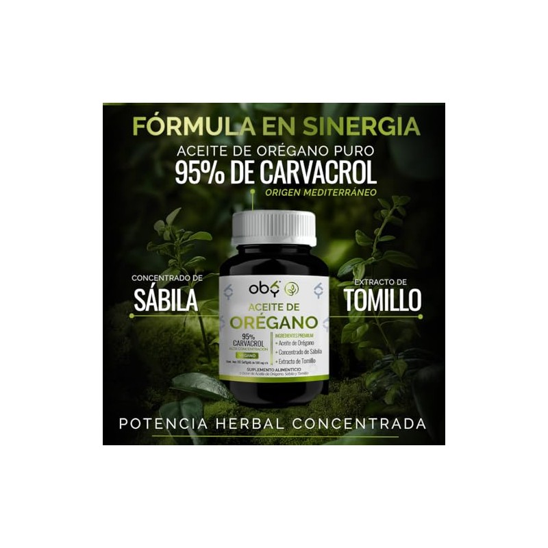 Aceite de Oregano OBY | 95% Carvacrol de Alta Pureza