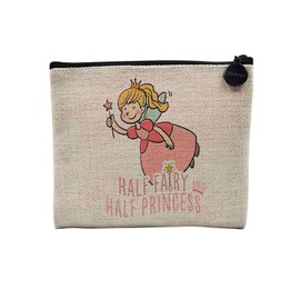 Tasche aus Leinen – Half Fairy Half Princess Original Drawing Illustration – Kosmetiktasche aus Leinen in Leinenoptik – Geldbörse – 15 x 10 cm, leinen, 15 x 10 cm, Kosmetiktasche
