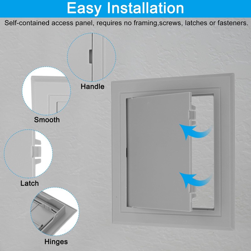 PATIKIL 7x7 inch(165x165mm) Removable Hinged Access Panel, ABS Plumbing Access