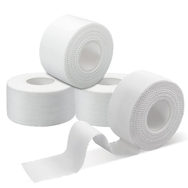 Suofuolef 4 Rolls of Sports Tape, 3.8 cm x 10 m, Tearable Sports Tape Bandage for Professional Sports (3.8 cm x 10 m)