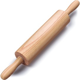 HelferX All-Purpose 17.6 Inch Beech Wood Non-Stick Rolling Pin - For Baking, Pizza, Pasta, Pie, Cookies, Pastry.