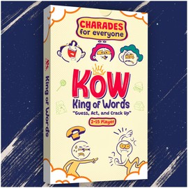 KOW Charades Party Game - Unlimited Charades - Strategy for Mind Training - A Super Fun and Intelligence Party Game to Play with Friends, Family, Coworkers | Simple Setup Party Games, 5-15 Players |