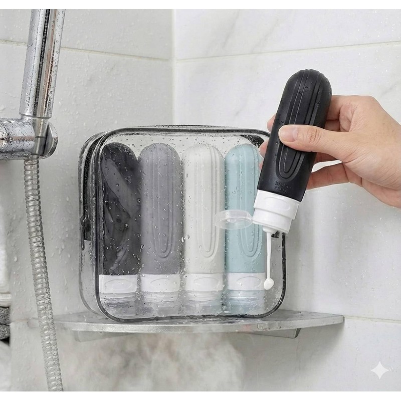 Travel Bottles Travel Set 2026 Triple Lid Leak Proof Shampoo