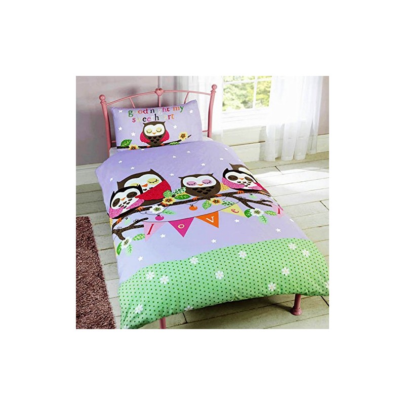 Rapport Home Goodnight Sweetheart Duvet Set, Single, Polyester-Cotton, Multi-Colour, 200