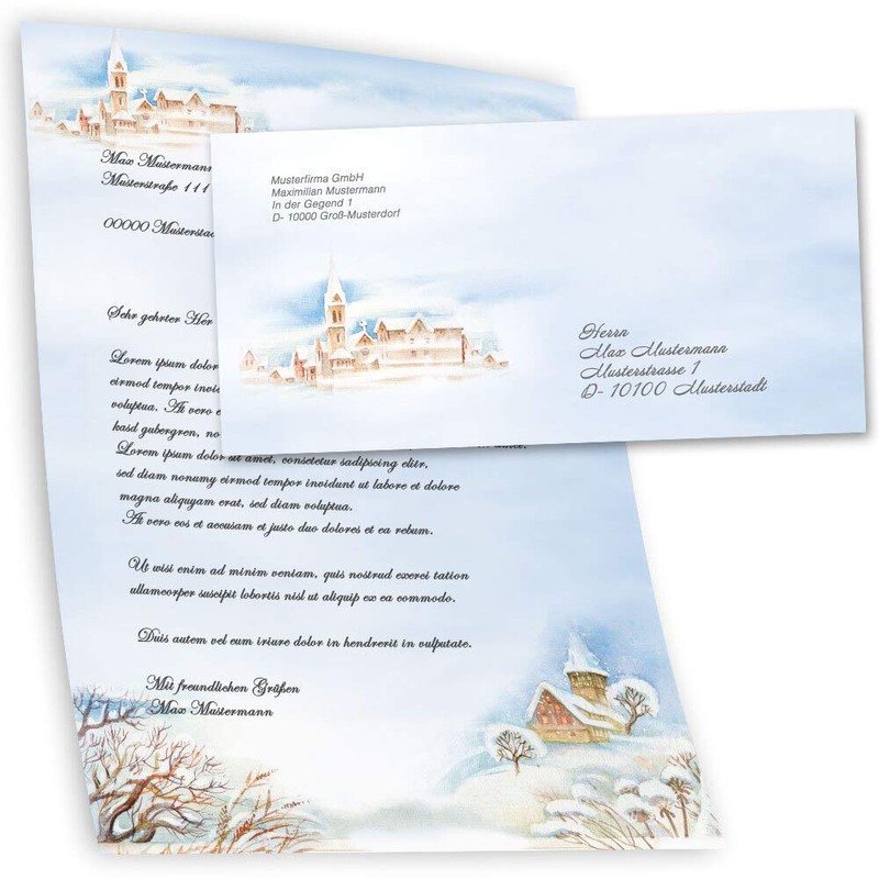 Writing Paper Set 40 Pieces Winter Landscape Nature and Landscape