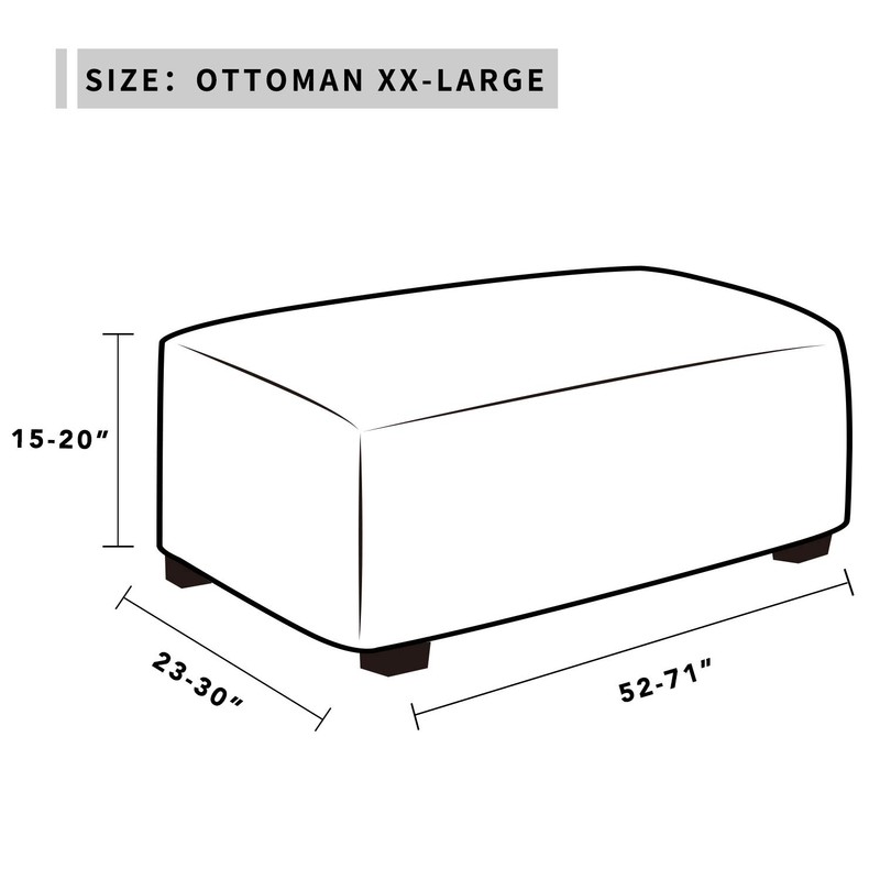 Easy-Going - Funda elástica otomana Plegable, Protector de Muebles, Rectangular,