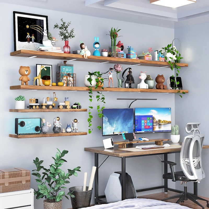 Yeabett Shelf Brackets, 2 Pack Right Angle Floating Shelf Brackets