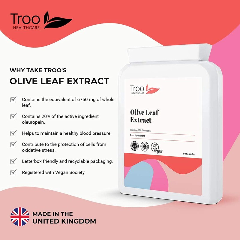 Olive Leaf Extract Supplement - 6750mg 60 Capsules with 20