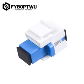 fyboptwu - 20 pcs Fiber Optic Coupler SC Keystone Jack Coupler SC Simplex Singlemode UPC Adapter for Fiber Wall Plate (White)