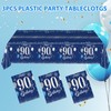 Xiliconie 3PCS 90th Birthday Tablecloth Blue and Silver Theme Party