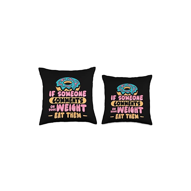 Funny Body Positivity No Diet Statement Donut Throw Pillow