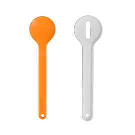 Trebonn IN Nest&Serve Melamine Salad Servers Set, Practical and Space-saving, 27.5 x 7.5 x 0.8 cm (Orange/White)