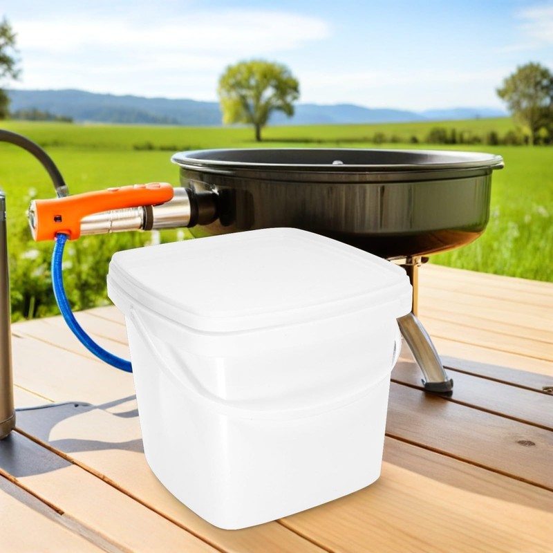 Plastic Bucket with Handle and Lid Reusable Water Bucket Container