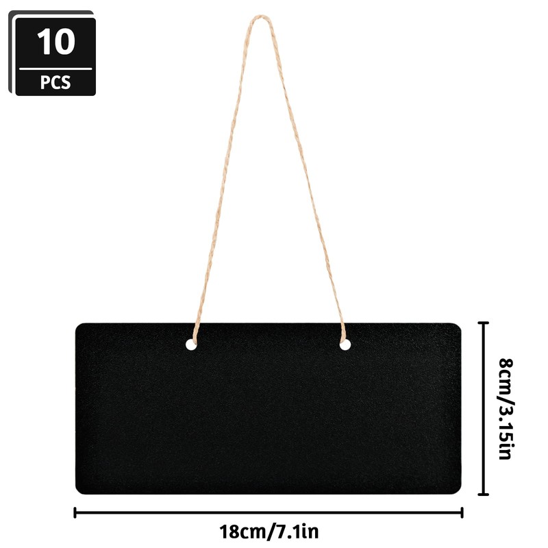10pcs Chalk Board, Small Chalkboard Signs Erasable Wooden Rectangle with