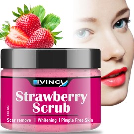 Livincy scrub for face women and men Strawberry scrubs for face best face scrub for men Strawberry scrubs 100gm