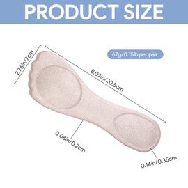 2 Pairs Insoles for Heels Prevent Feet from Sliding Forward, Shock & Sweat Absorption, High Heel Shoe Inserts for Women, Comfort Shoe Insoles, Foot Cushions (Skin Color)