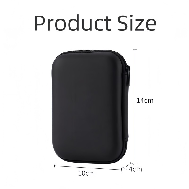 2.5 Inch External Hard Drive Case Shockproof Hard Shell Black