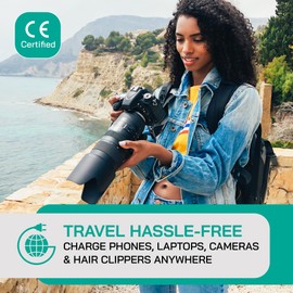 LiteFuze 500 Watt Step Up/Step Down Travel Voltage Converter, 220/110v to 110/220v converter with Type E/F Plug – Compatible with Hair Straightener, Camera, Laptop & More