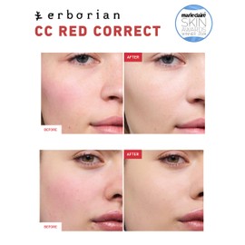 Erborian CC Red Correct C Skincare-First Green Color Corrector with Centella Asiatica, Illuminating Green Color Corrector with Redness Coverage and SPF 25 - Soothes & Hydrates - Cica, Korean Skincare - 0.5 Oz