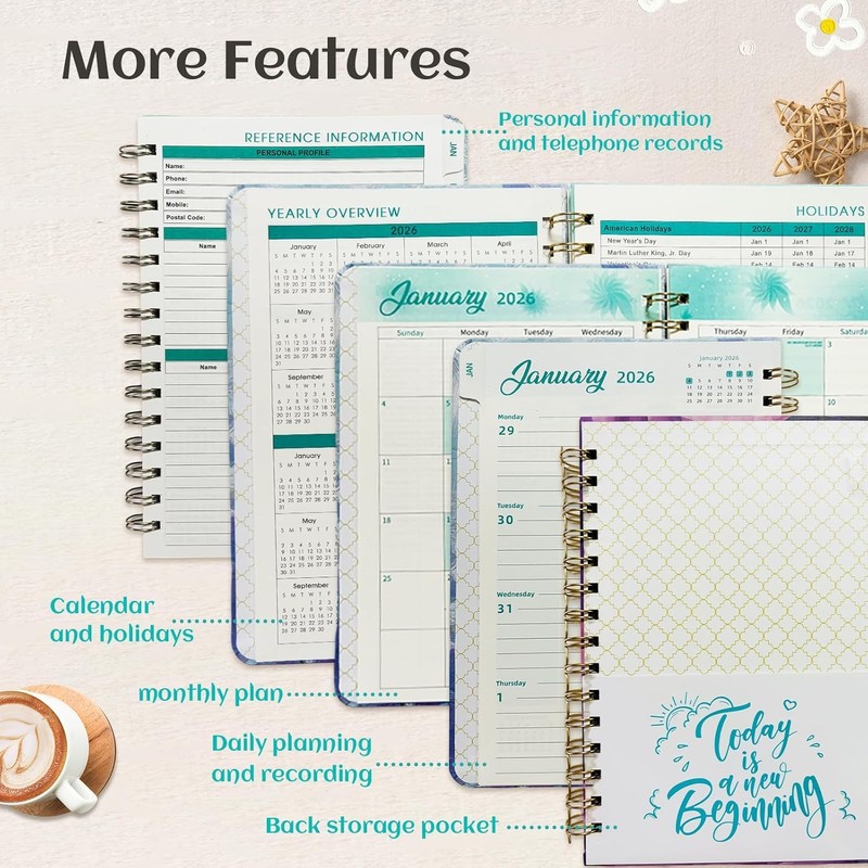 Diary 2026 Week to View A5, 2026 Diaries, Weekly &