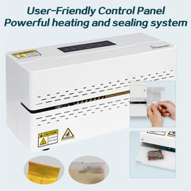 Phezer Continuous Heat Sealing Machine for Plastic and Poly Bags, with Digital Temperature Control, Lightweight Horizontal Bag Sealer for Food Storage, Kitchen, Bakery, Snacks Packaging