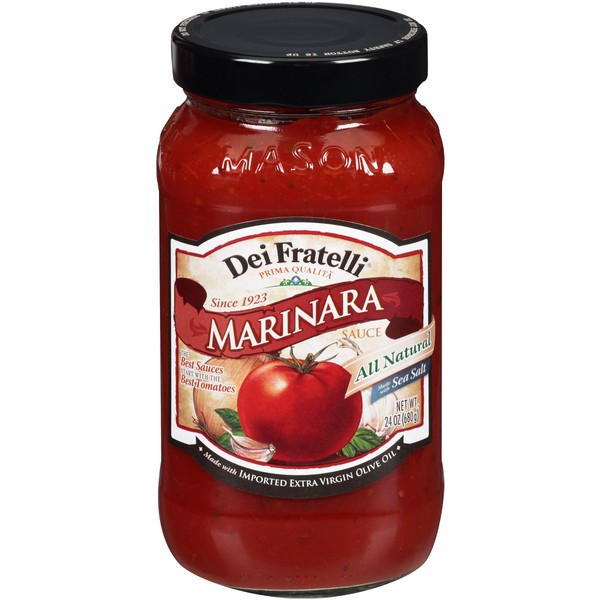 Dei Fratelli Marinara Pasta Sauce - All-Natural Vine-Ripened - No Water Added, Not from Paste – Non-GMO, Gluten-Free - Fifth-Generation Family Recipe (24 oz. glass jars, 8 pack)
