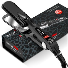 Mirror-Titanium Flat Iron Hair Straightener, 1.75" Wide, Ionic, 260F Up to 480F, 21 Temperature Settings, MCH 85Watt Heaters Keeps Heat with Wet Hair. 110V/220V, Smooth Silky Hair in a Minute. XSZ-10