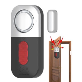 Elowen Door Alarm, Loud Volume, 125 dB, LED Light, Opening and Closing Detection, Sounds and Light Alerts, Easy Installation, Prevents Forgetting to Close, Anti-Theft, Intrusion Prevention, Security