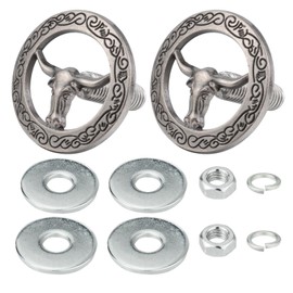 Arenbel Hollowed-Out License Plate Frame Screws 2Pcs Annular Car Tag Bolts Fasteners Kit Fit Vehicles Motorcycle Trucks SUV